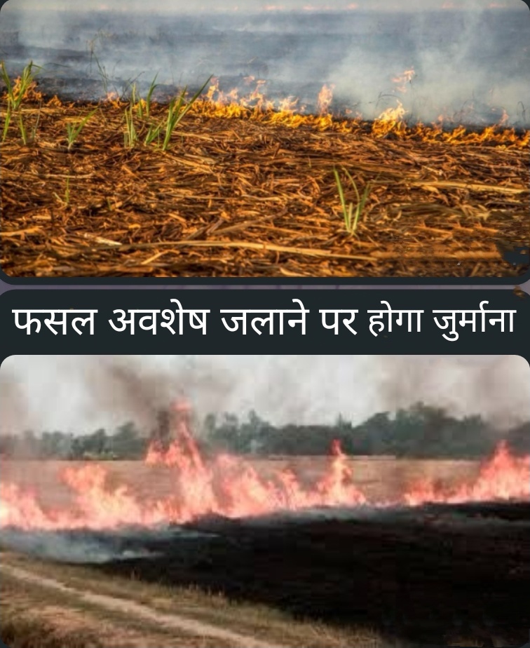 फसल अवशेष जलाने पर लगा प्रतिबंध : किसानों से सहयोग की अपील