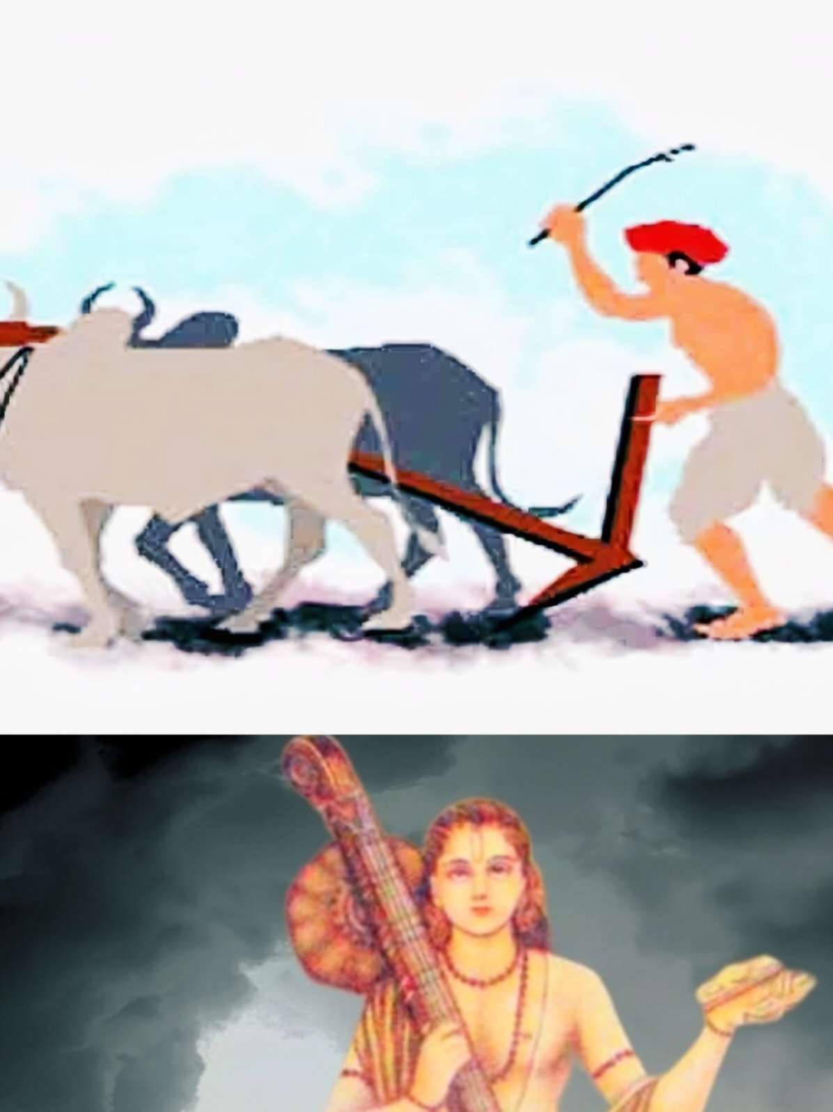 🪔 भगवान की माया – भाग 3 वीणा से हल तक: नारद की नई दुनिया